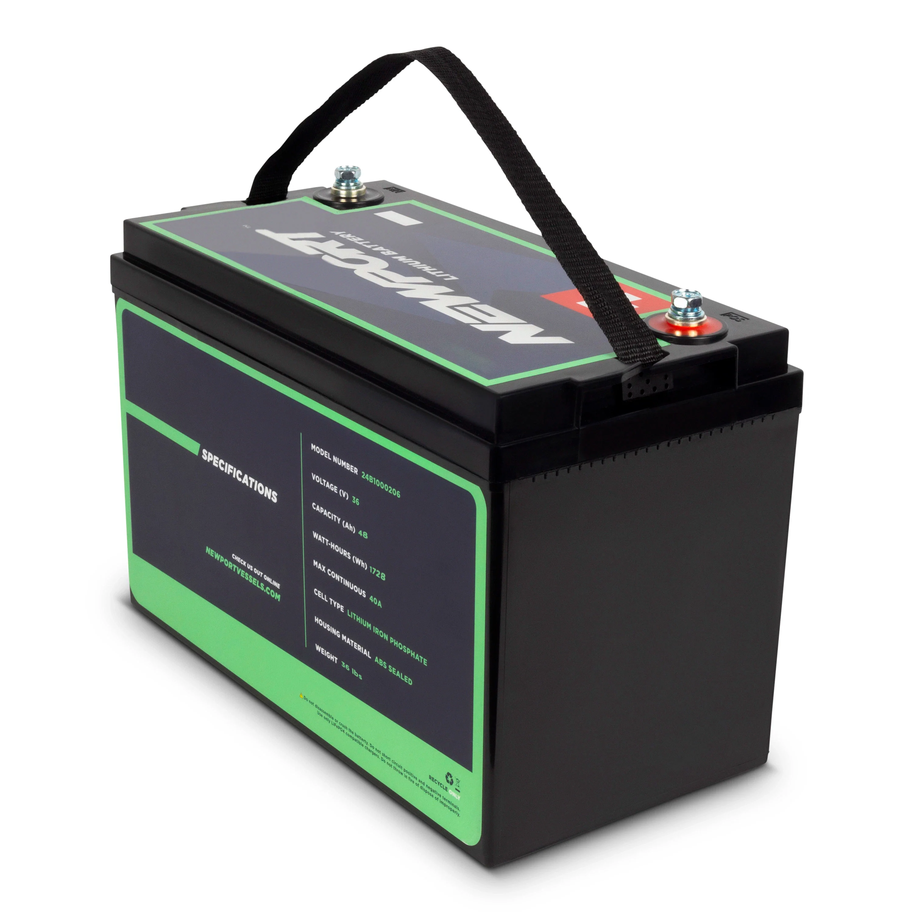 36V 48Ah Extended Range Lithium LiFePO4 Battery - Image 3